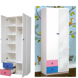 Шкаф 2-х дверный ''Радуга'' комбинированный с зеркалом